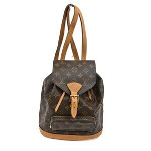 LOUIS VUITTON Montsouris MM Backpack Bag Monogram Leather Brown France M51136